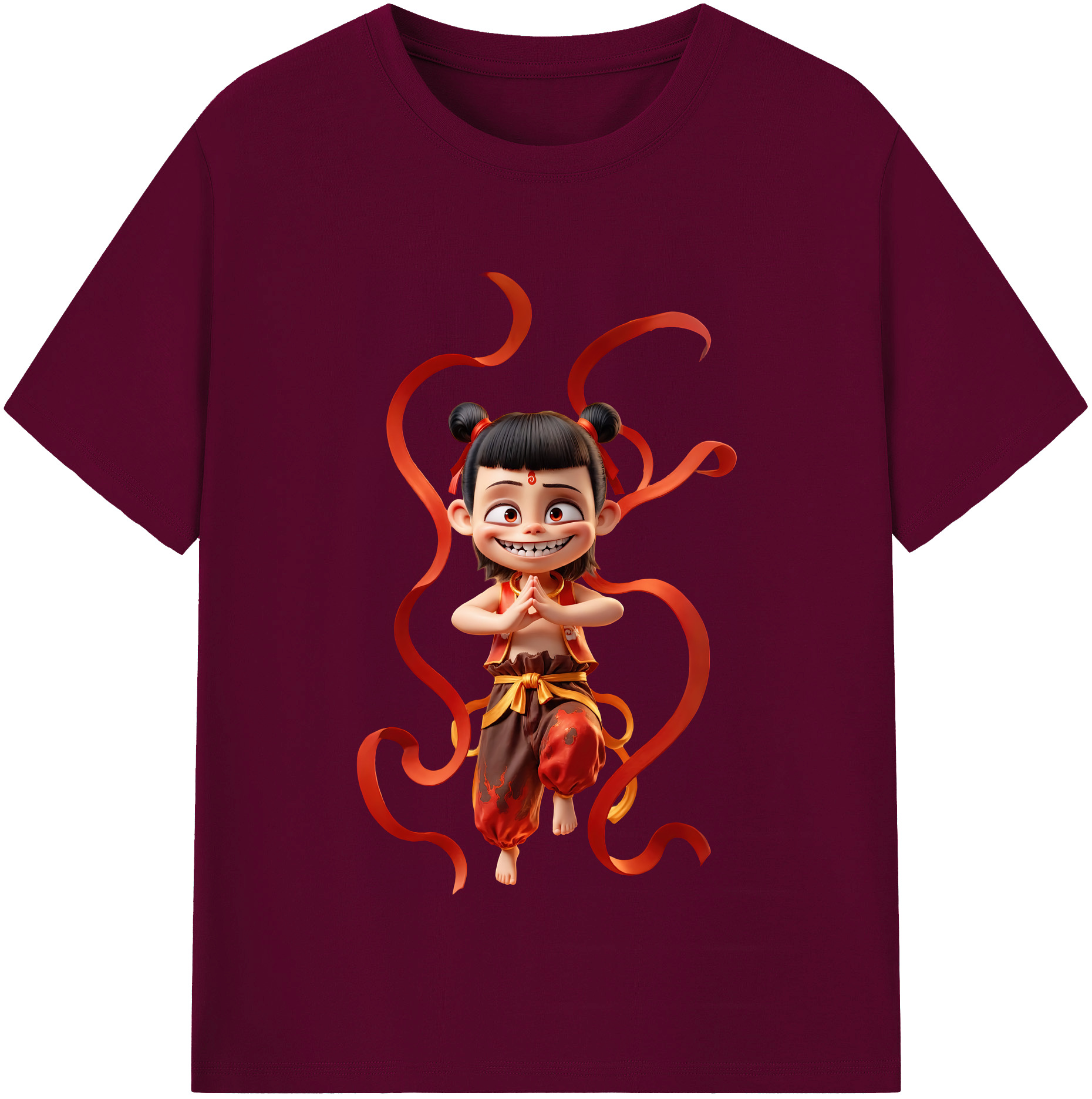 （画像用） Ne Zha 2 ナタ 魔童の大暴れ レディースカジュアルプリントTシャツ（綿100％）
